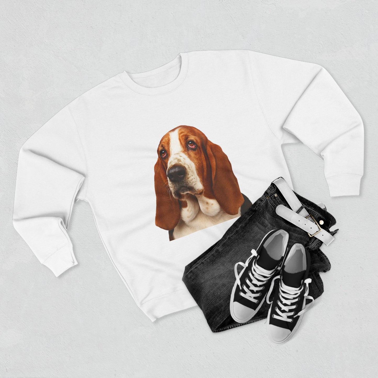 Basset Head Unisex Crewneck Sweatshirt