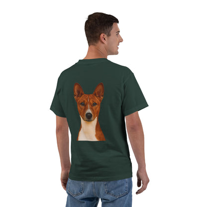 Basenji Head Men's Short-Sleeve Crewneck Tee