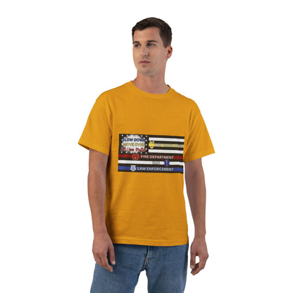 Slow Down Move Over Flag Men's Short-Sleeve Crewneck Tee