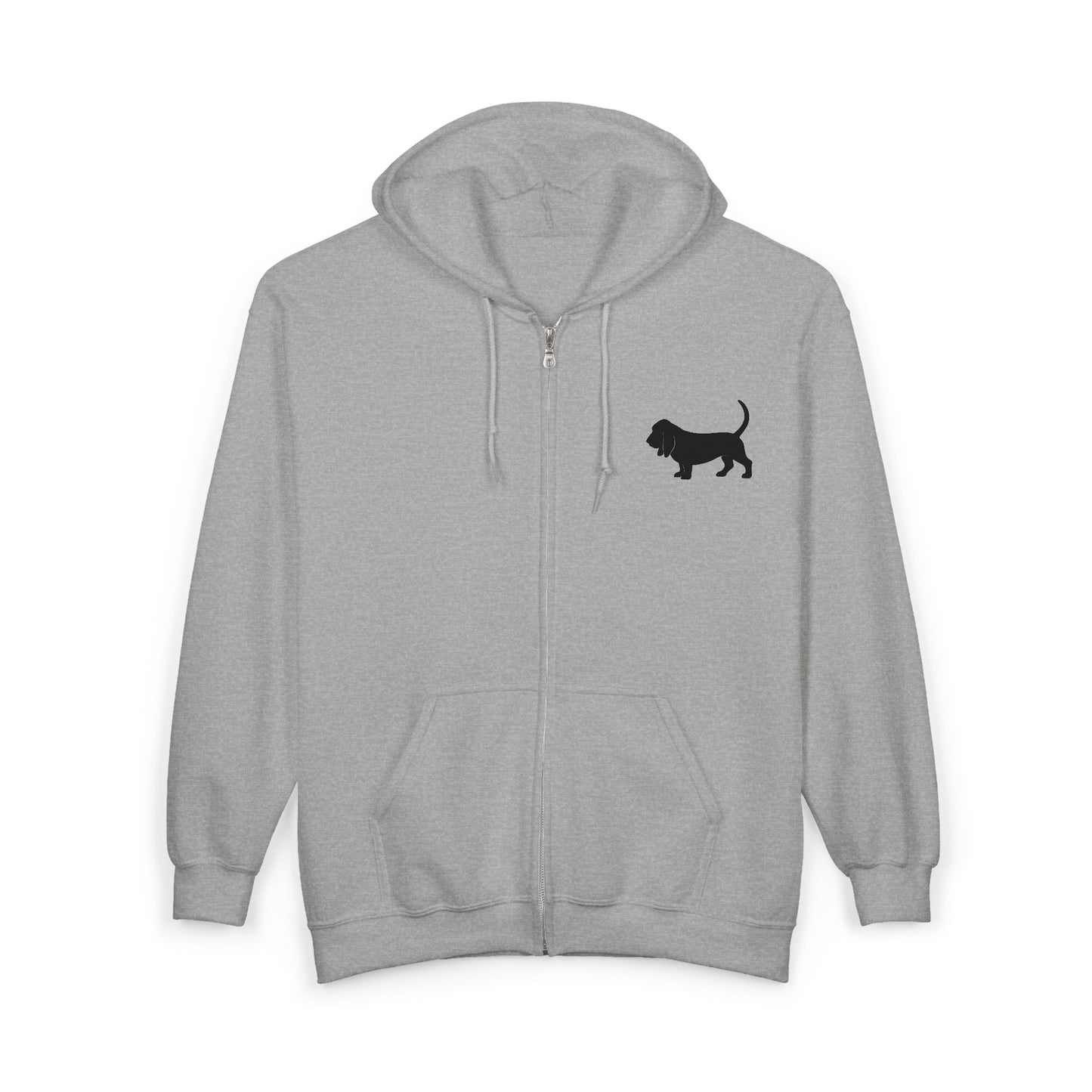 Basset Silhouette Unisex Full Zip Hoodie