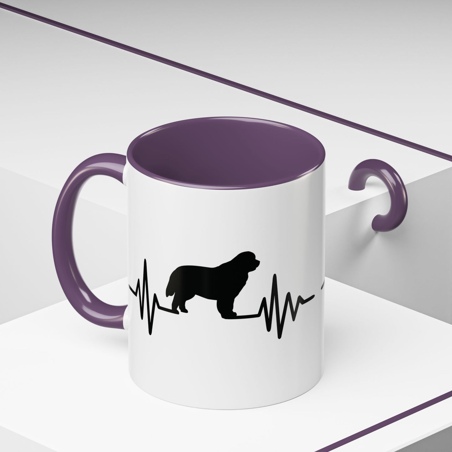My Heart Beats For Newfies 2-Tone Coffee Mug
