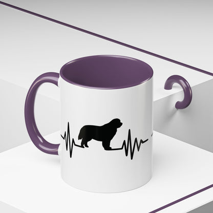 My Heart Beats For Newfies 2-Tone Coffee Mug