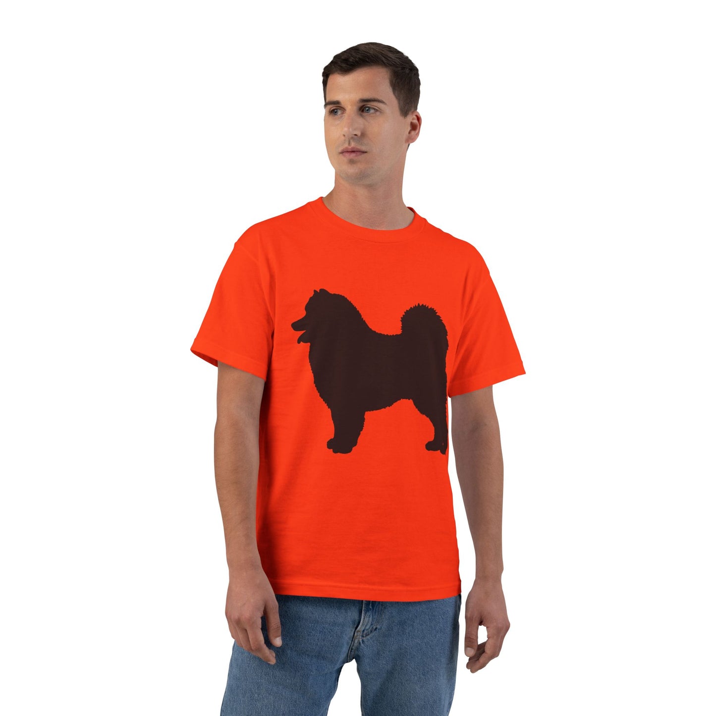 Samoyed Silhouette Men's Short-Sleeve Crewneck Tee