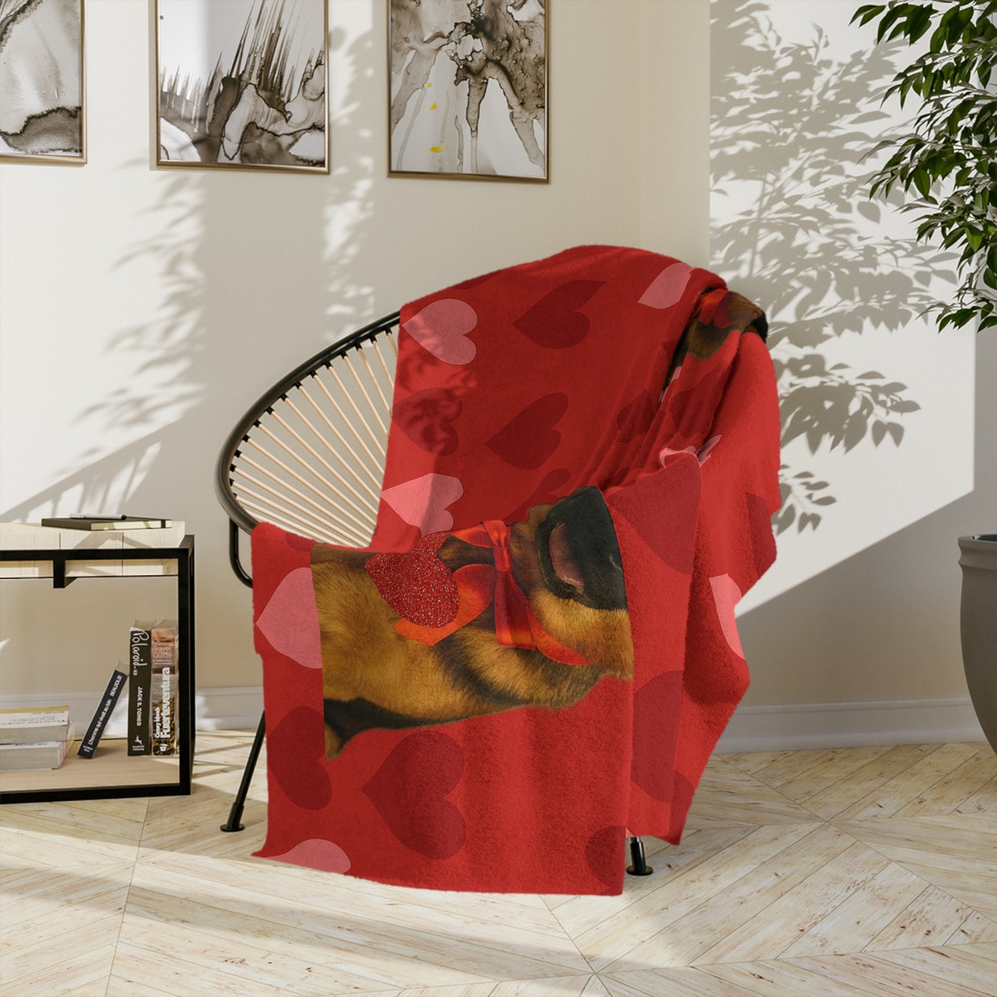 Cupid's Companion German Shepherd Velveteen Microfiber Blanket