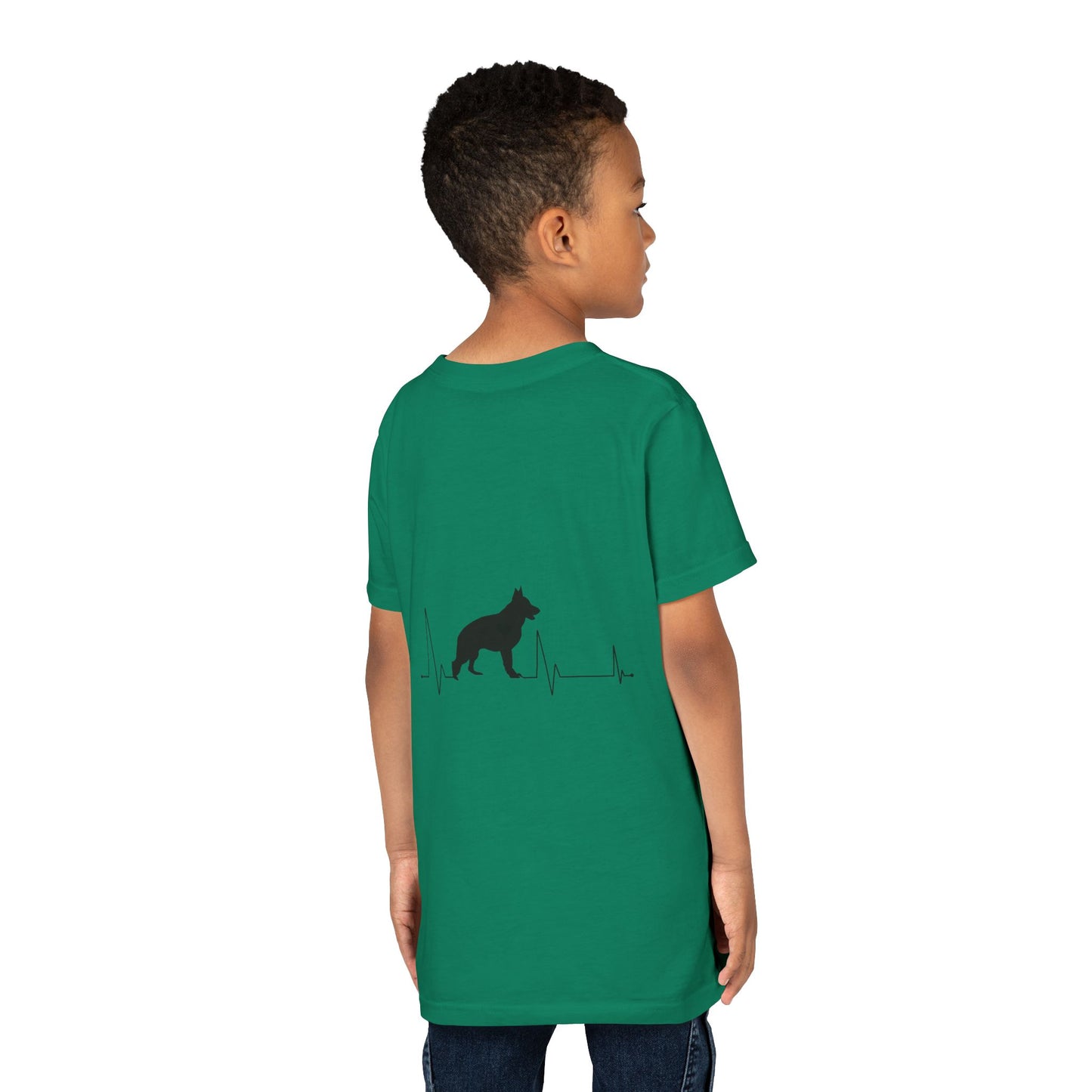 My Heart Beats For German Shepherds Youth Unisex Short Sleeve Crewneck Tee