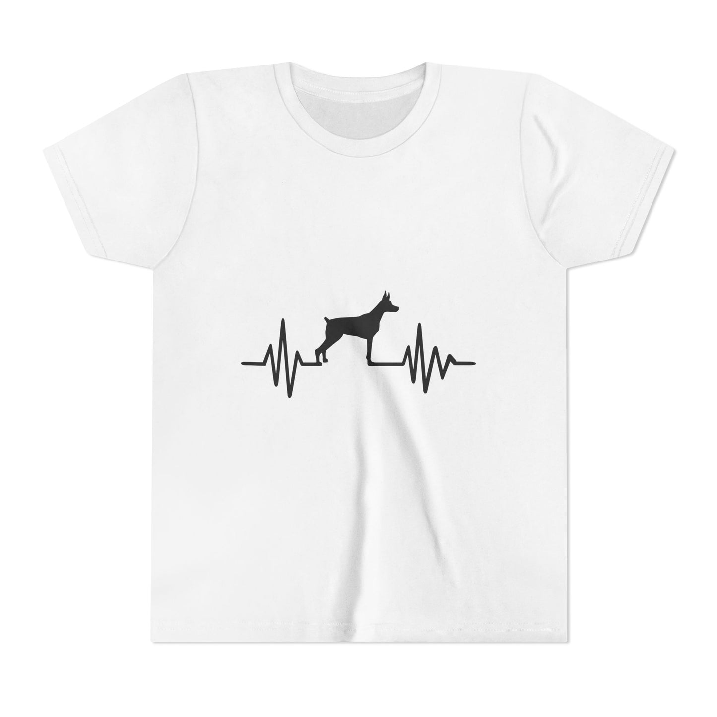 My Heart Beats For Dobermans Youth Unisex Short Sleeve Crewneck Tee