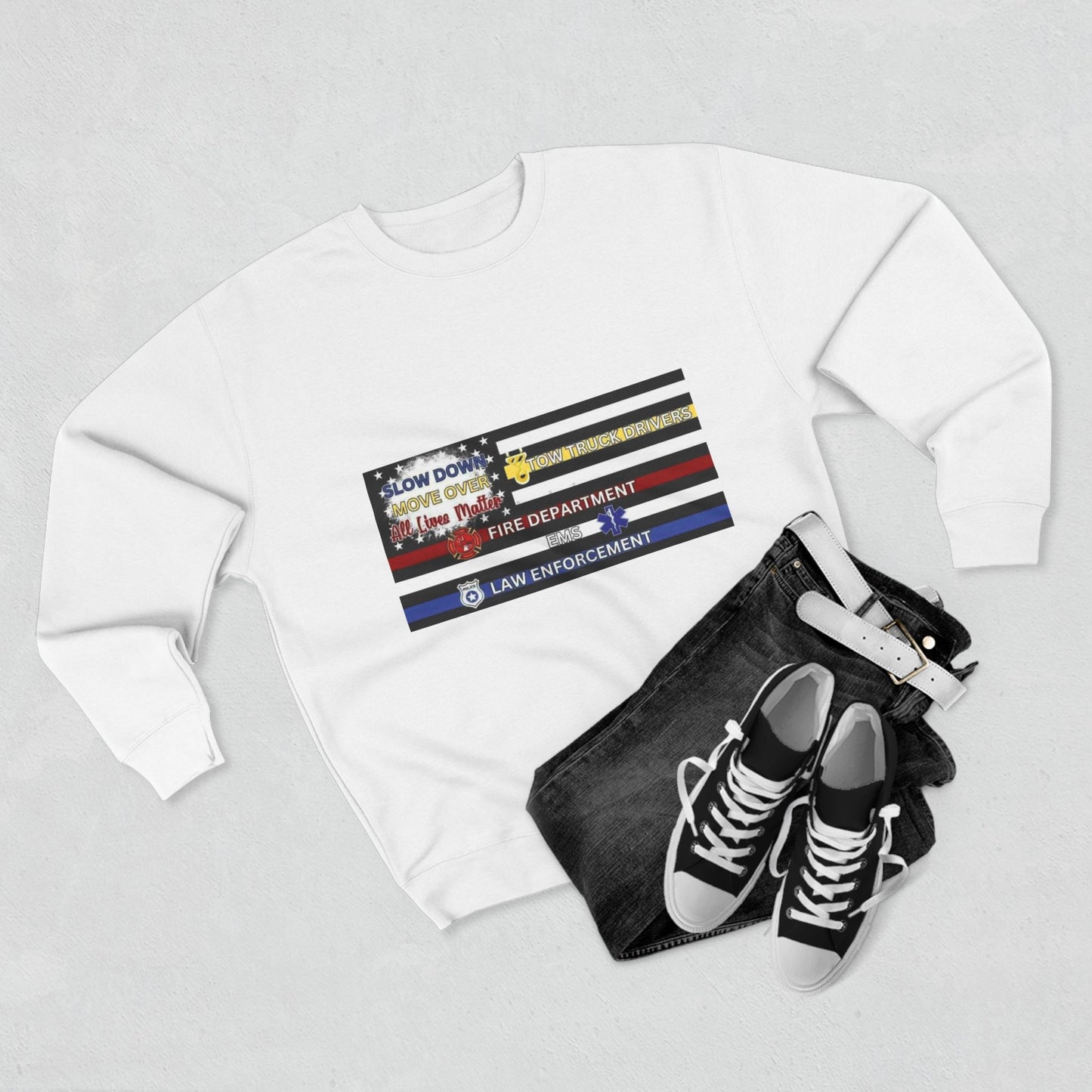 Slow Down Move Over Flag Unisex Crewneck Sweatshirt