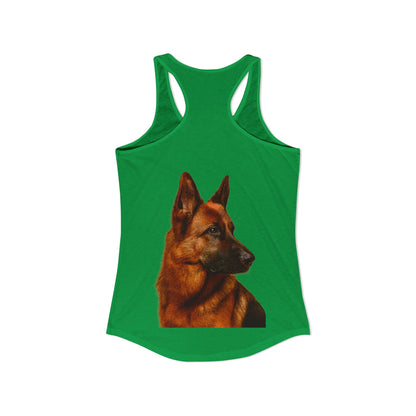German Shepherd Head Women's Racerback Tank