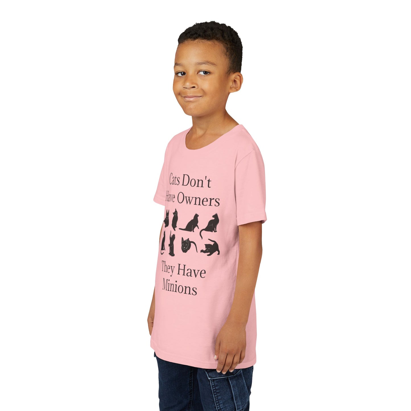 Cat Minions Youth Unisex Short Sleeve Crewneck Tee