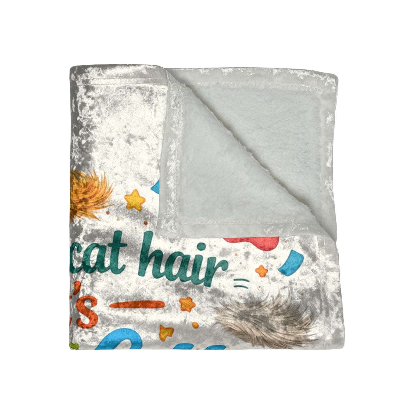 Fur-Fetti Cat Crushed Velvet Blanket