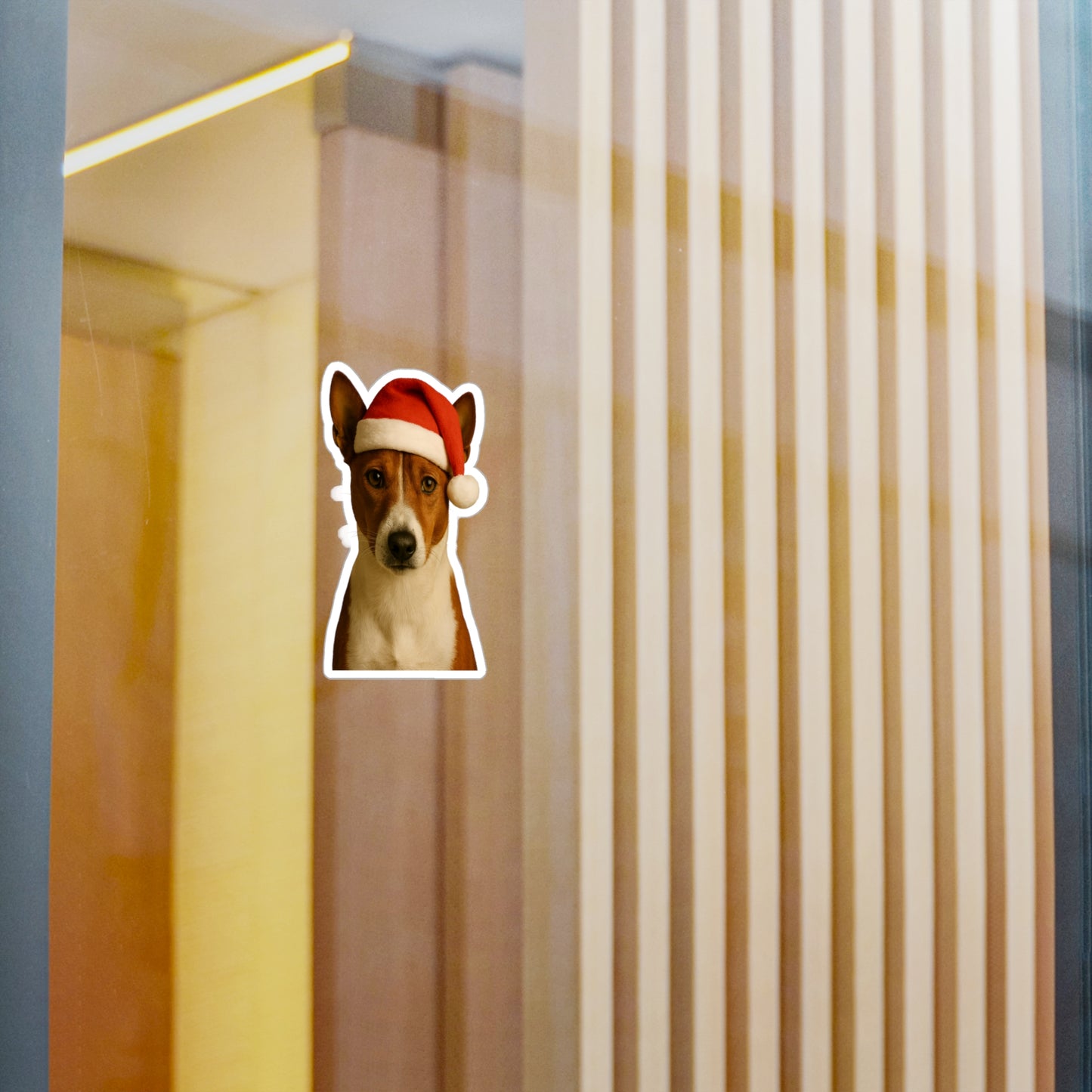 Santa Paws Basenji Vinyl Decal