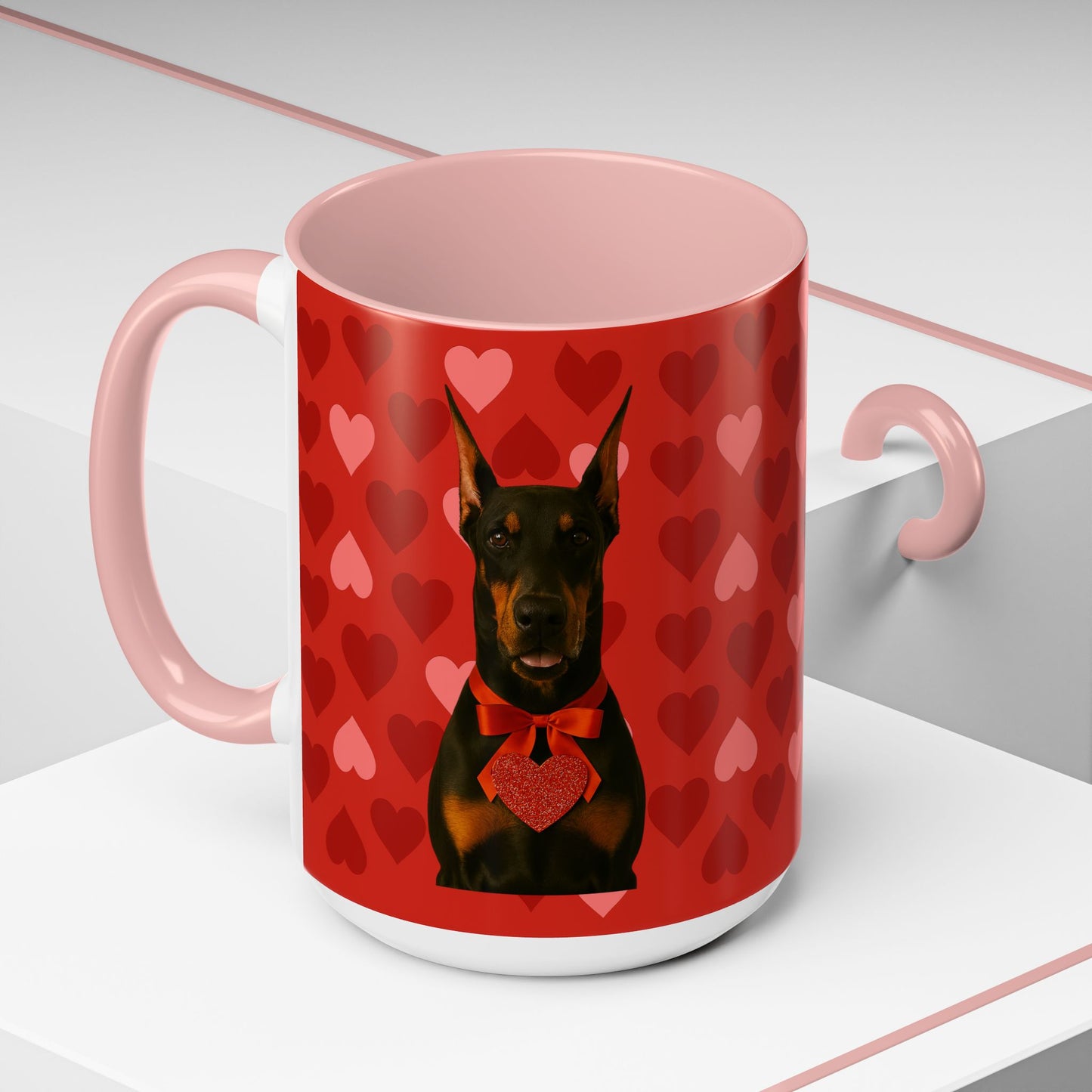 Cupid's Companion Doberman 2-Tone Coffee Mug