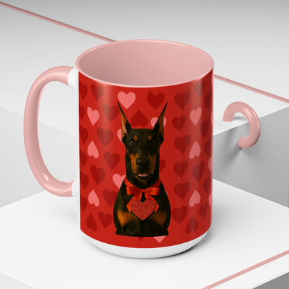 Cupid's Companion Doberman 2-Tone Coffee Mug