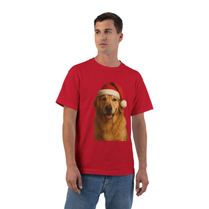 Santa Paws Golden Men's Short-Sleeve Crewneck Tee