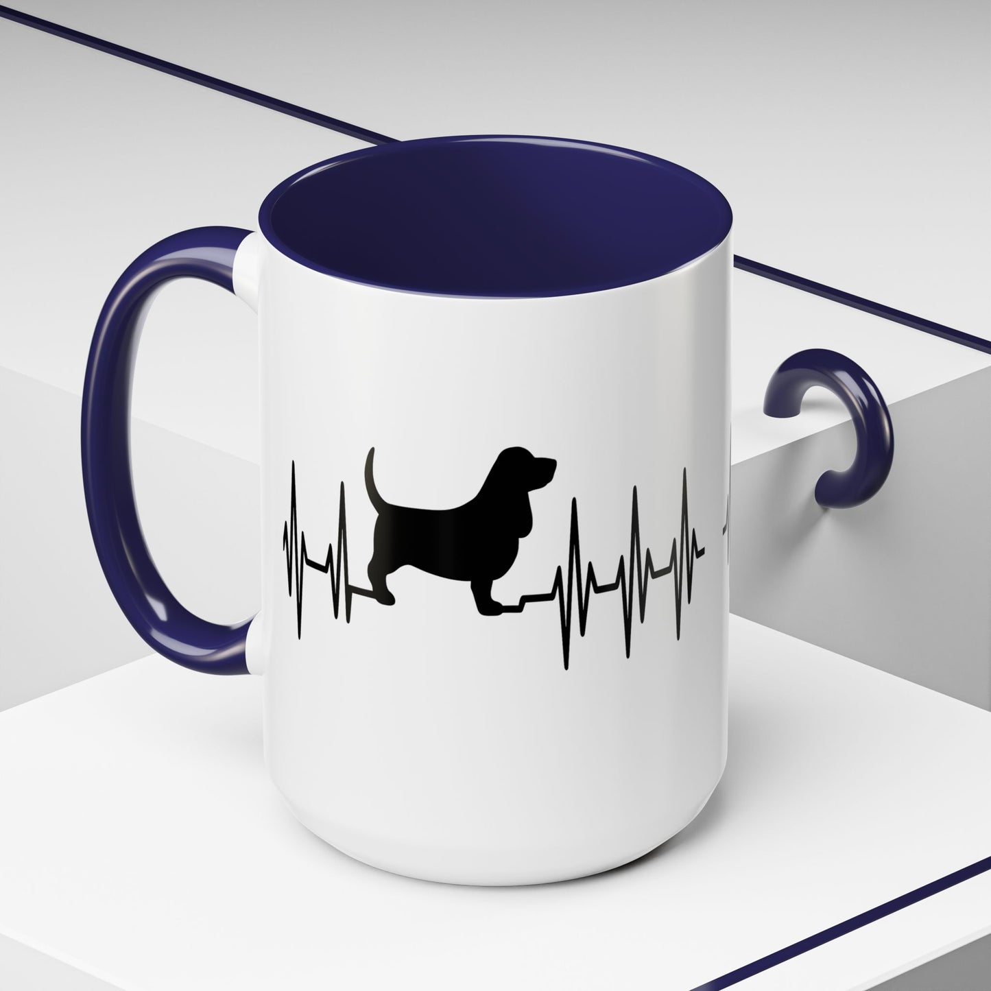 My Heart Beats For Bassets 2-Tone Coffee Mug