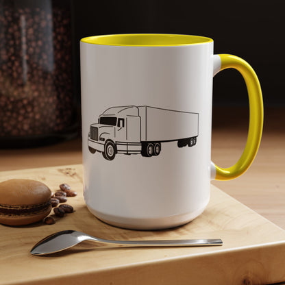 Semi Truck 2-Tone Coffee Mug