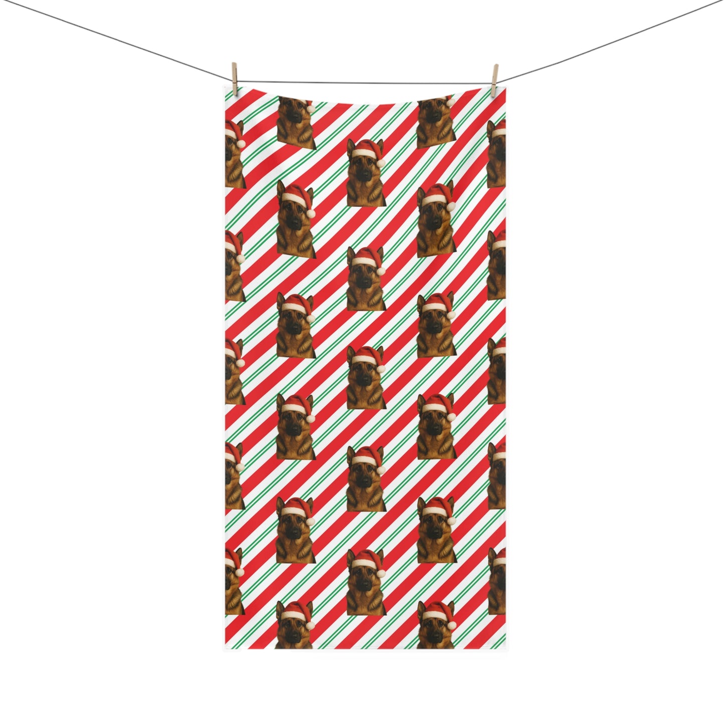 Santa Paws German Shepherd Mink-Cotton  Beach Towel