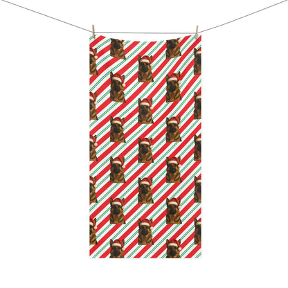 Santa Paws German Shepherd Mink-Cotton  Beach Towel