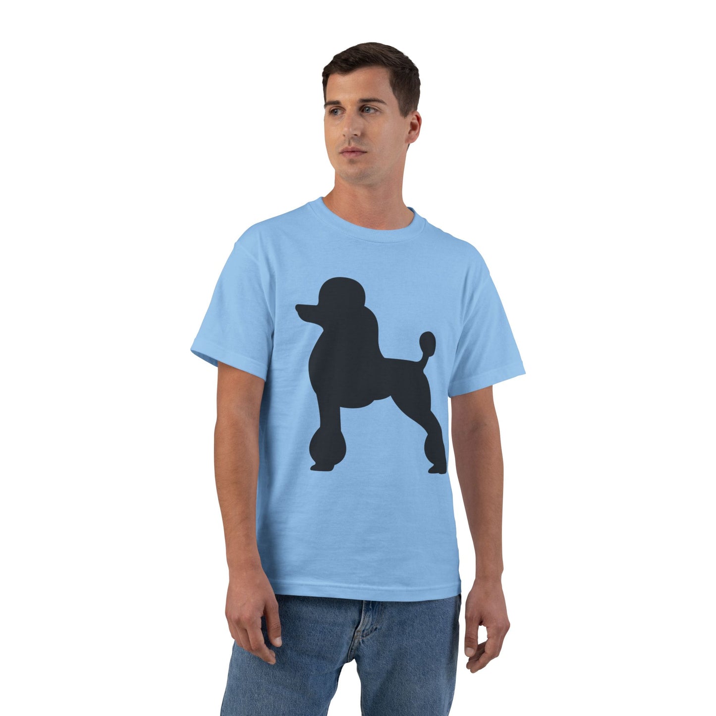 Poodle Silhouette Men's Short-Sleeve Crewneck Tee