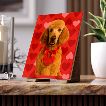 Cupid's Companion Poodle Ceramic Photo Tile