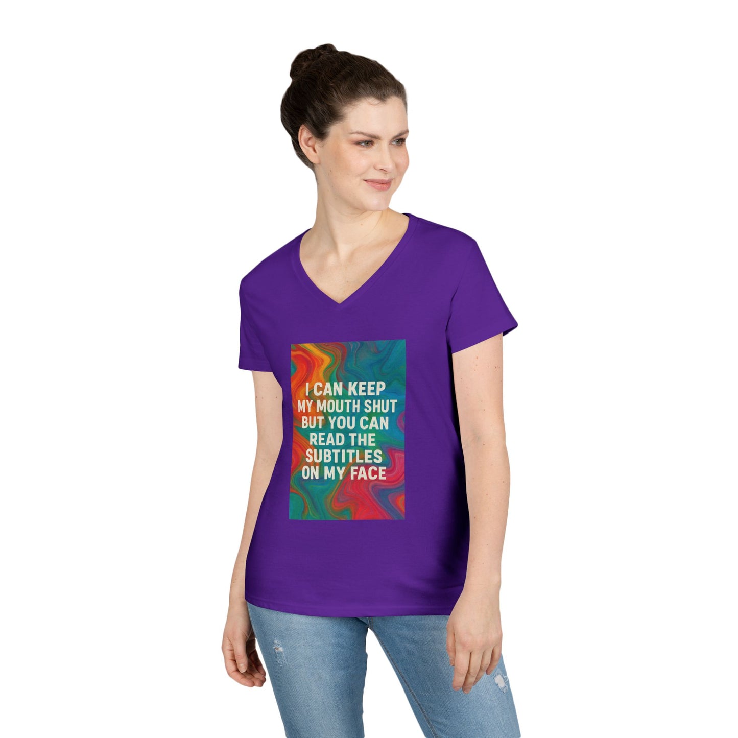 Subtitles Women's V-Neck T-Shirt