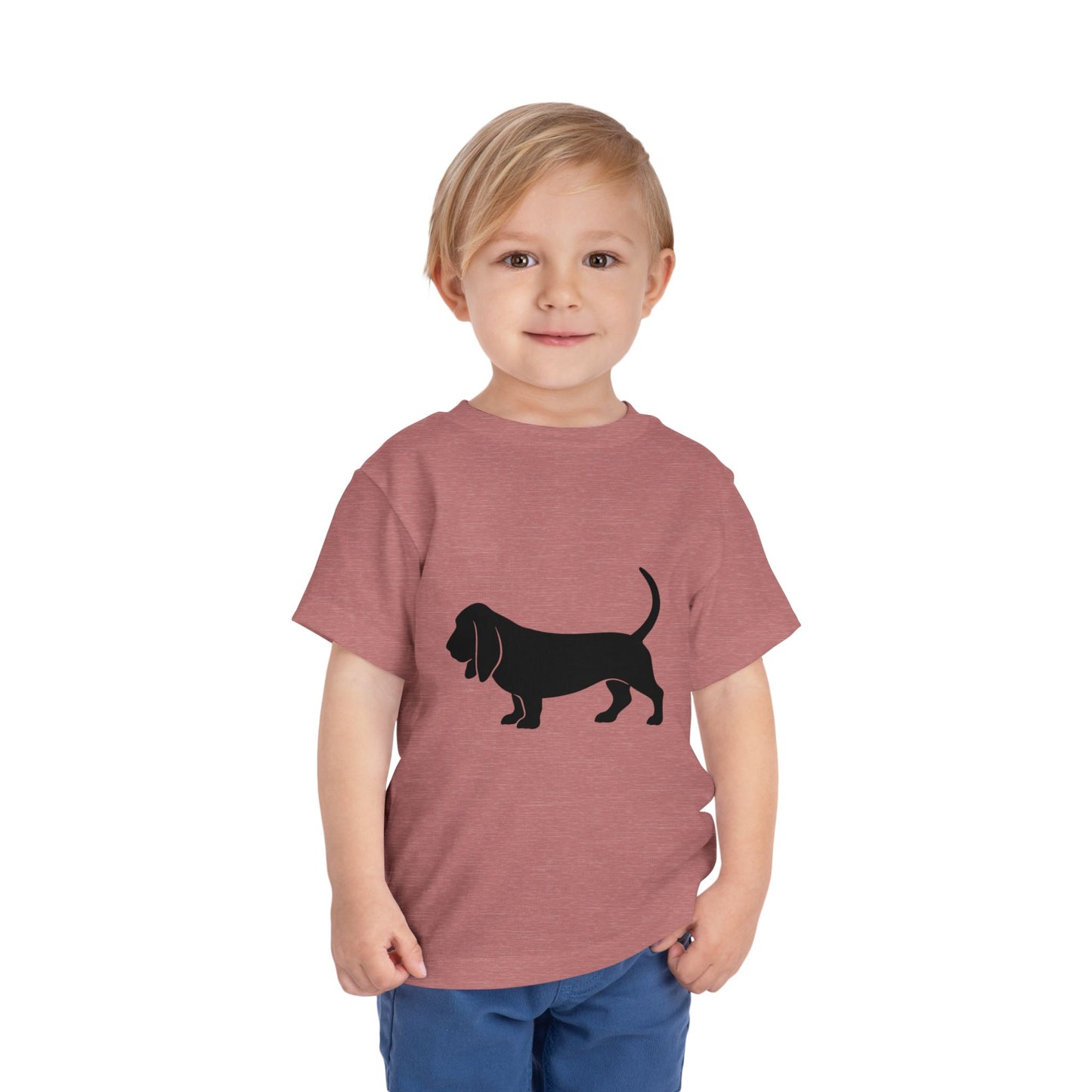 Basset Silhouette Toddler Unisex Short Sleeve Crewneck Tee