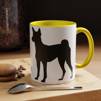 Basenji Silhouette 2-Tone Coffee Mug