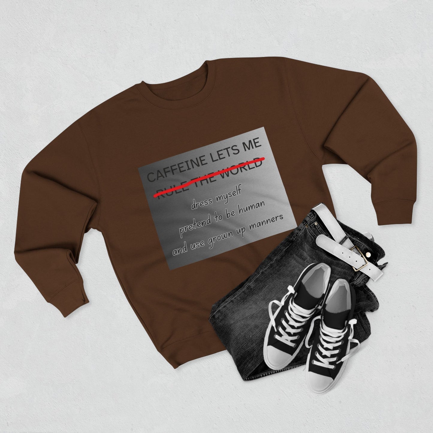 Caffeine Lets Me Unisex Crewneck Sweatshirt