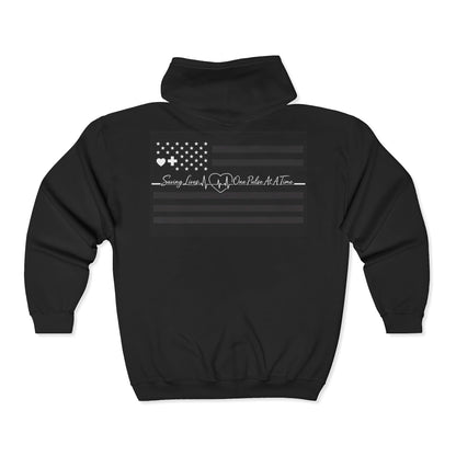 Thin White Line Unisex Full Zip Hoodie