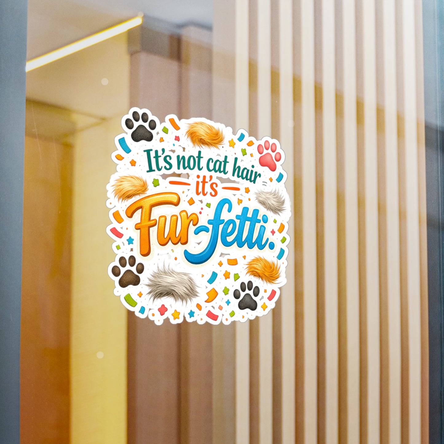 Fur-Fetti Cat Vinyl Decal