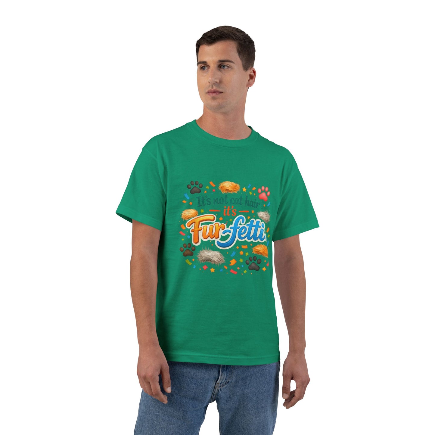 Fur-Fetti Cat Men's Short-Sleeve Crewneck Tee