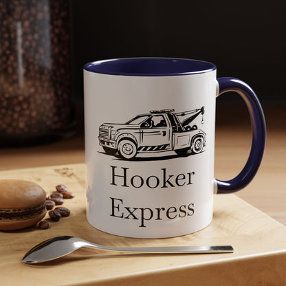 H**ker Express Wheel Lift Tow Truck 2-Tone Coffee Mug