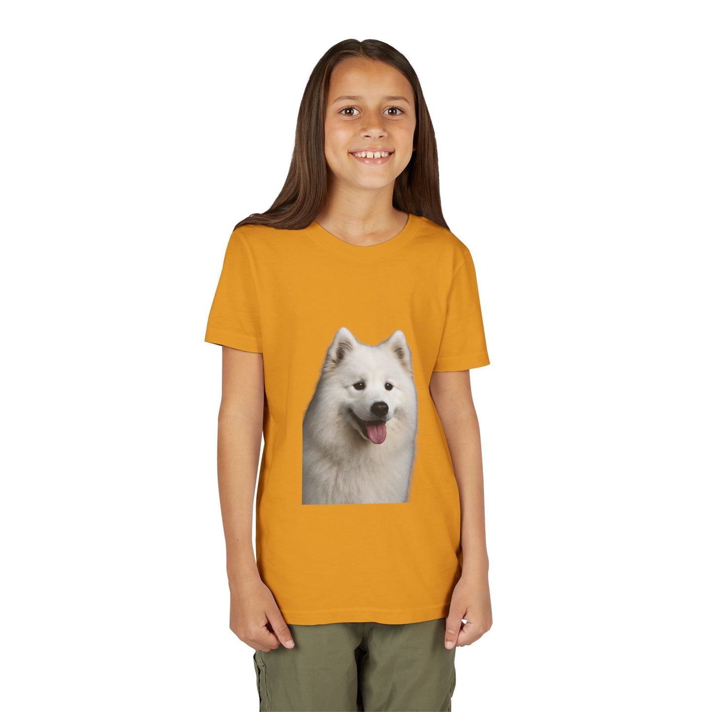 Samoyed Head Youth Unisex Short Sleeve Crewneck Tee