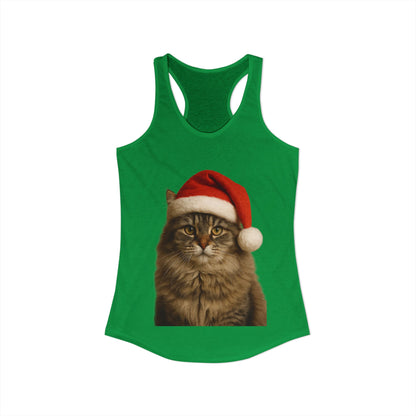 Santa Paws Cat Women's Racerback Tank