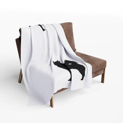 Malamute Silhouette Arctic Fleece Blanket