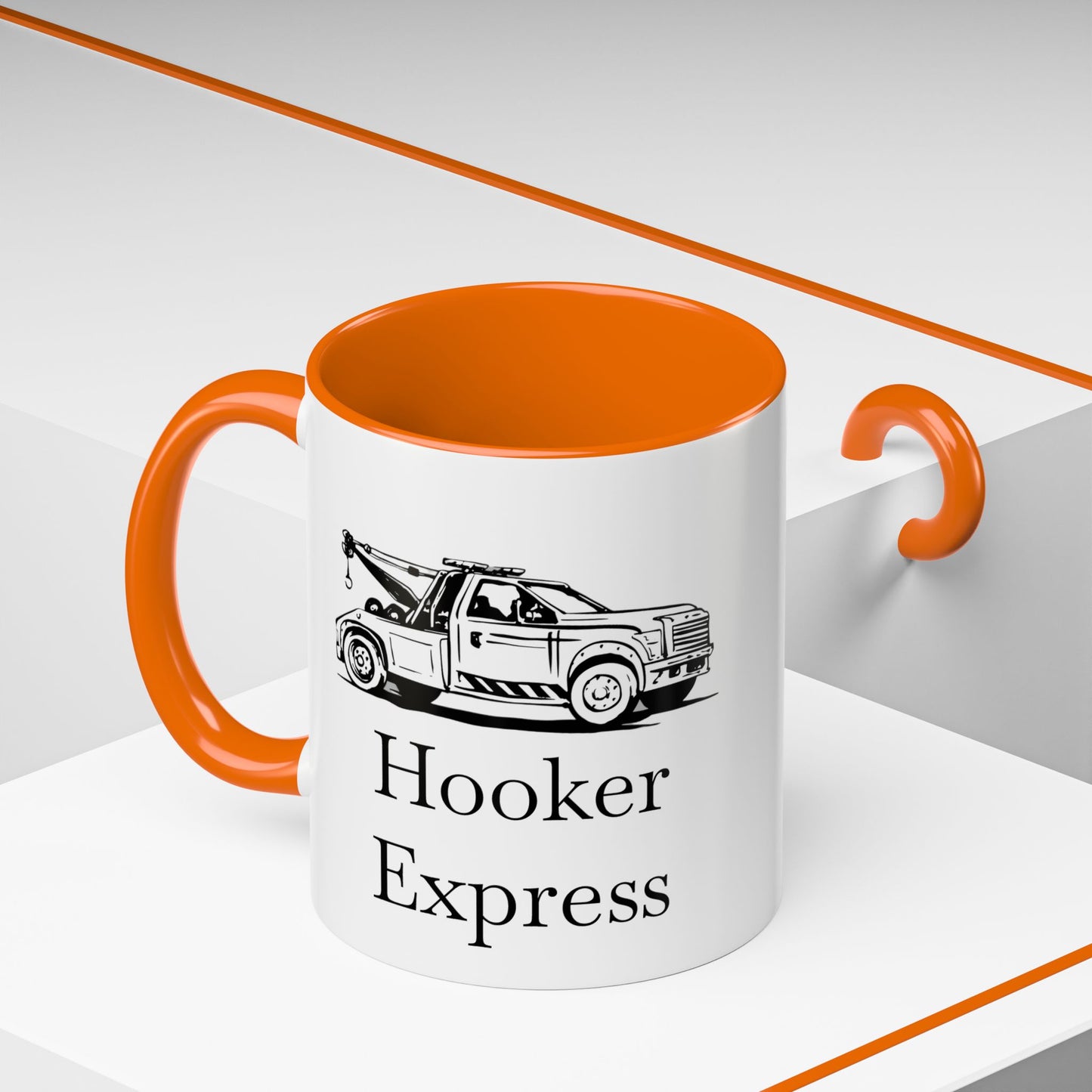 H**ker Express Wheel Lift Tow Truck 2-Tone Coffee Mug