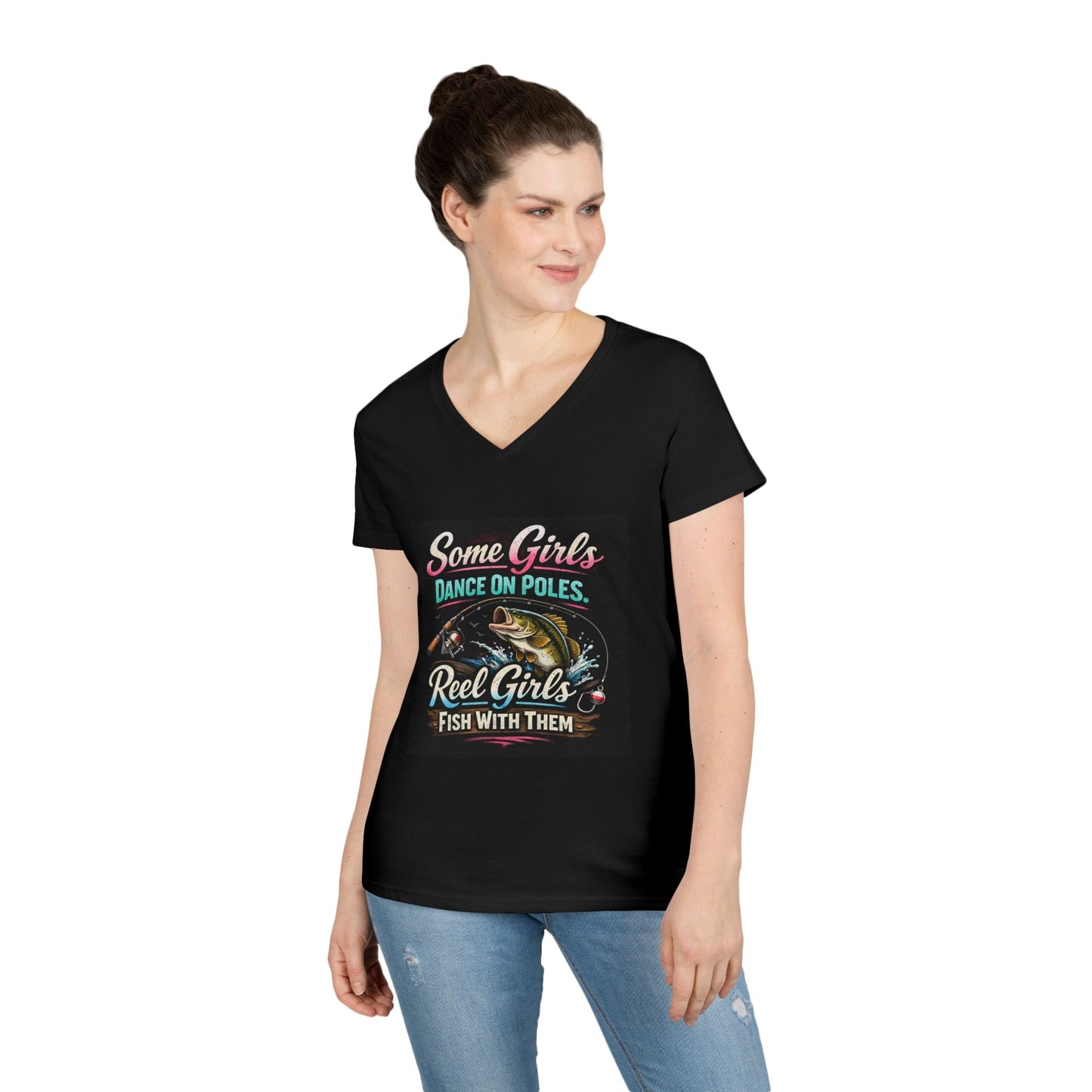 Reel Girls Women's V-Neck T-Shirt