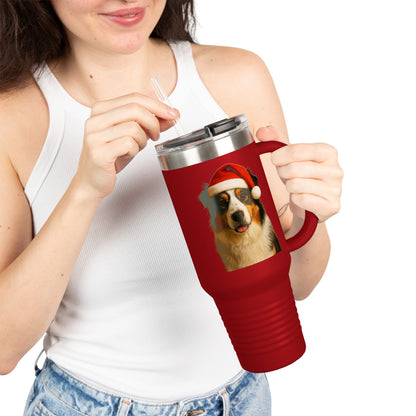 Santa Paws Aussie Insulated Travel Mug