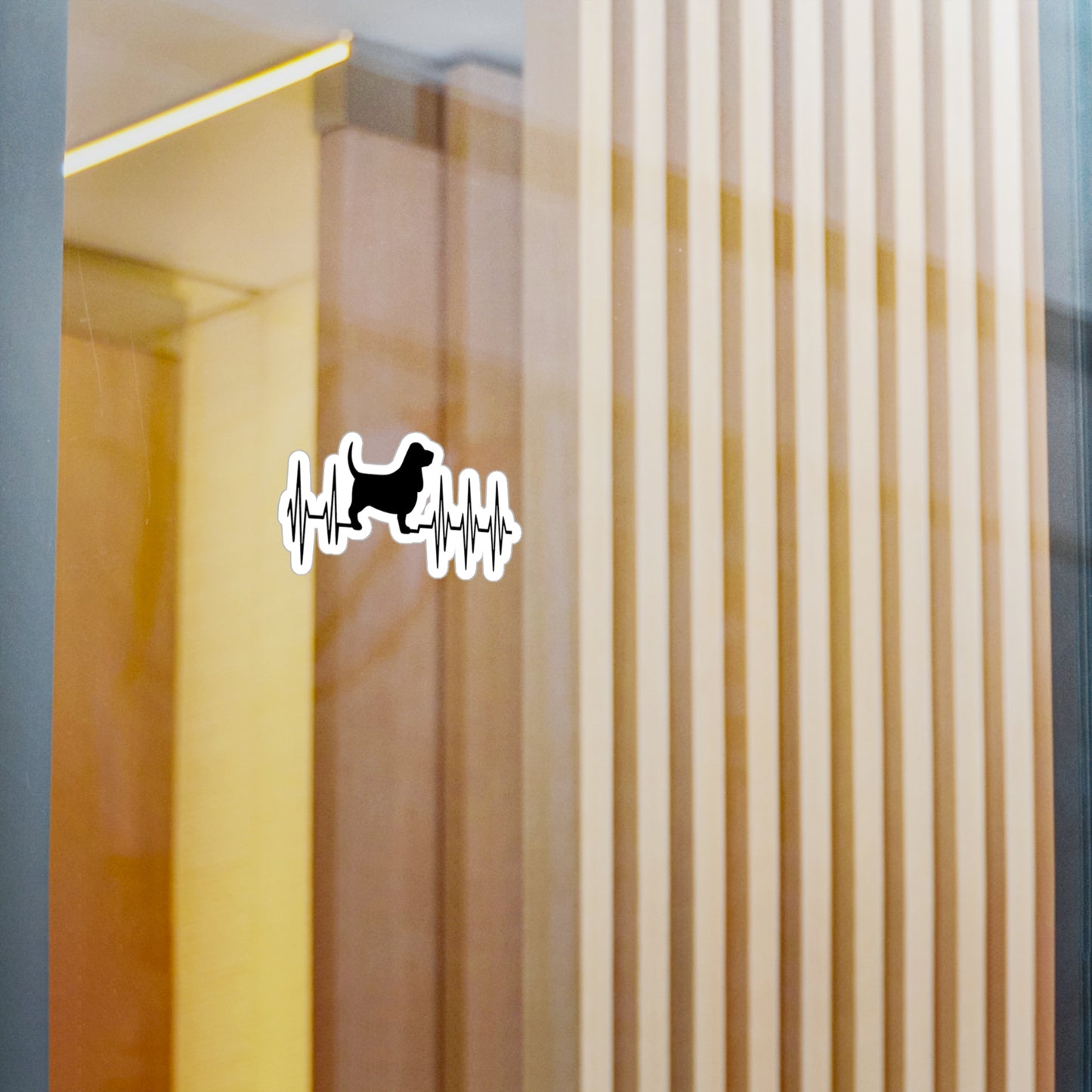 My Heart Beats For Bassets Vinyl Decal