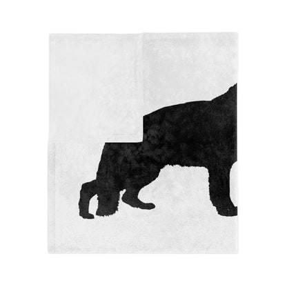 German Shepherd Silhouette Velveteen Microfiber Blanket
