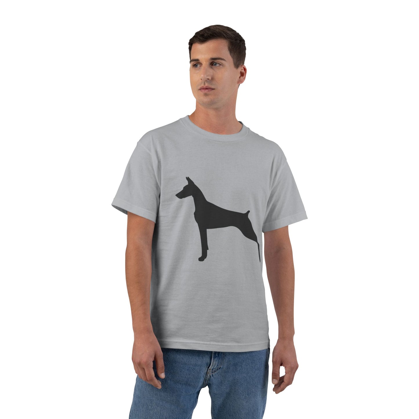 Doberman Silhouette Men's Short-Sleeve Crewneck Tee