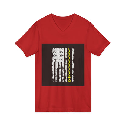 Thin Yellow Line Unisex Short Sleeve V-Neck Tee