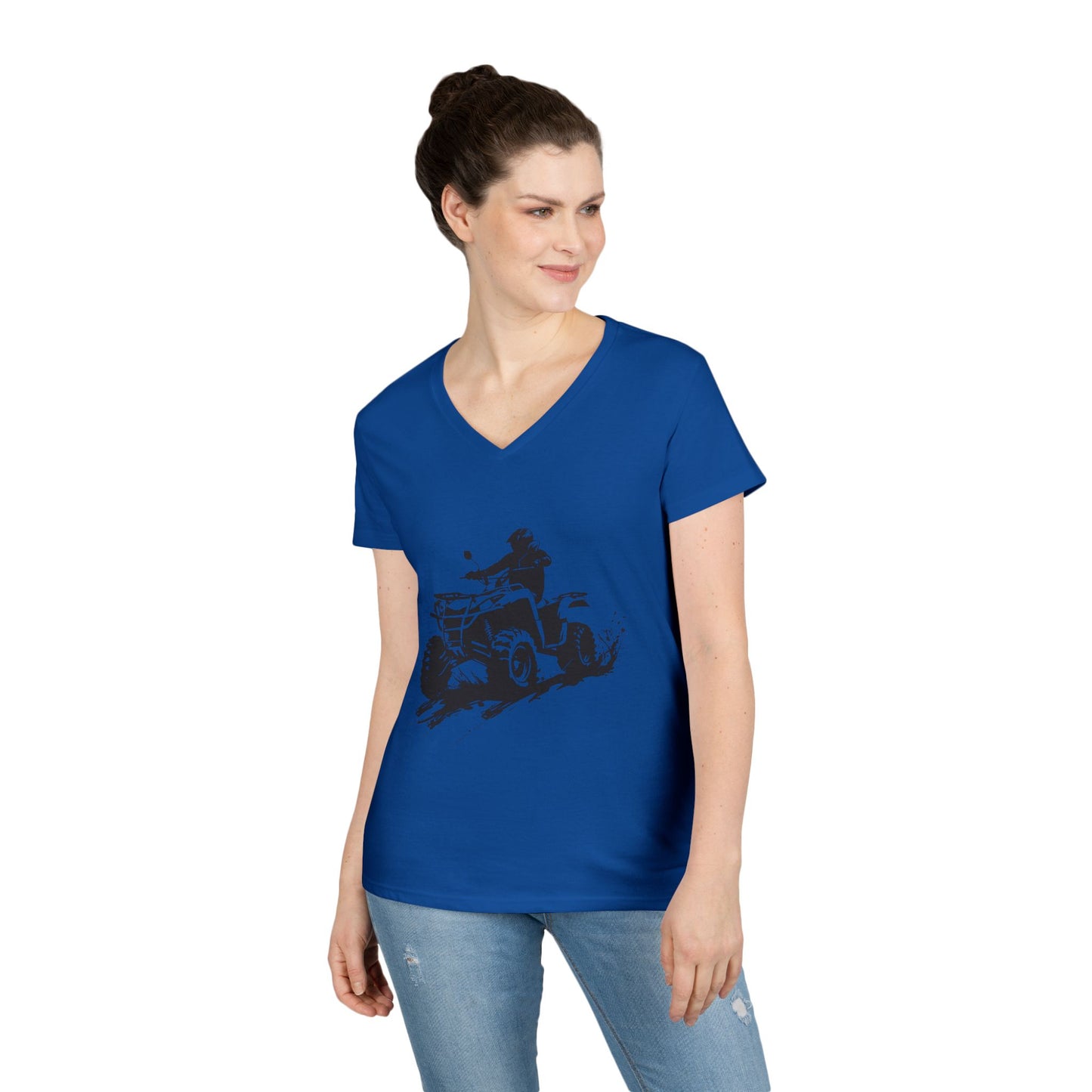 Slingin' Mud Quad Women's V-Neck T-Shirt
