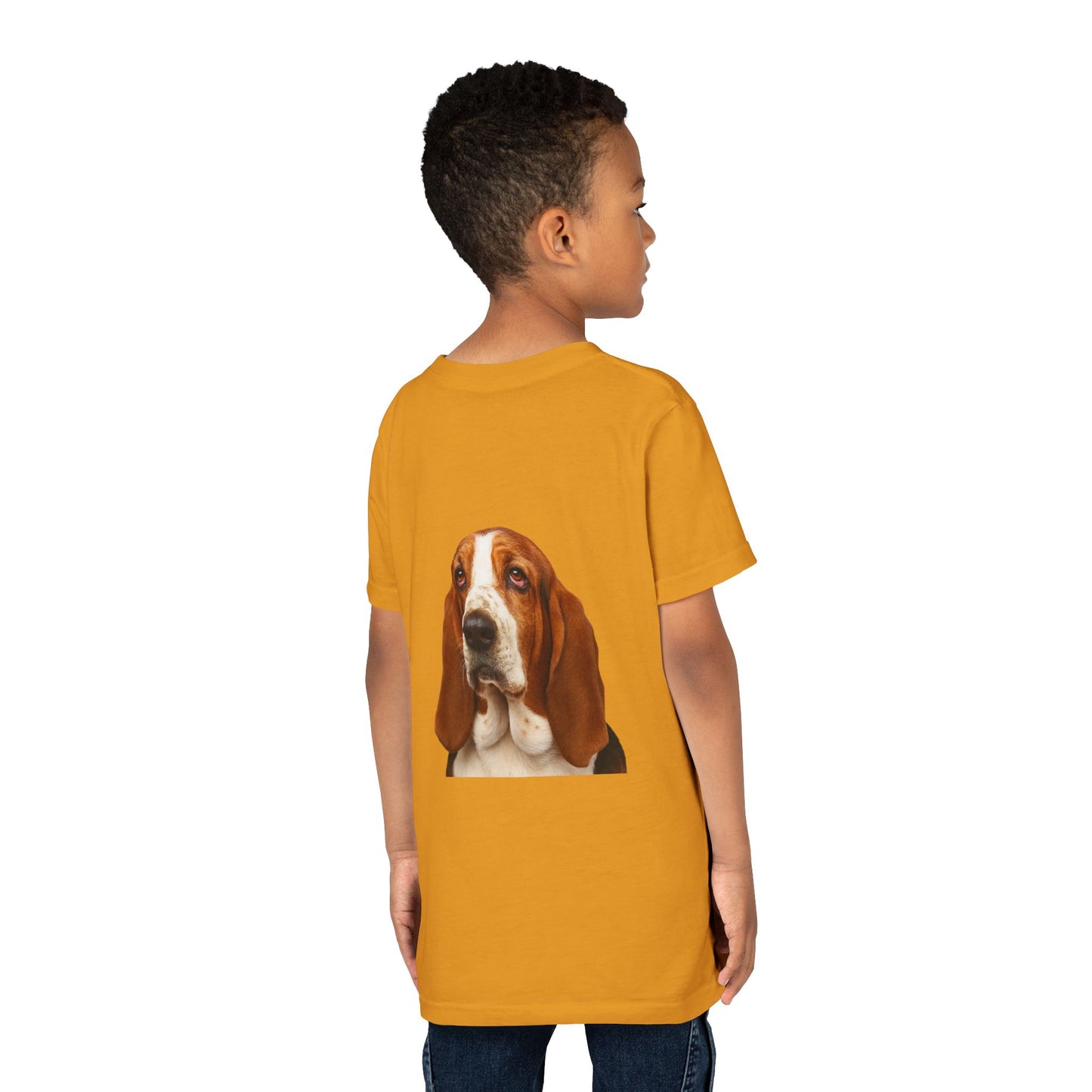 Basset Head Youth Unisex Short Sleeve Crewneck Tee