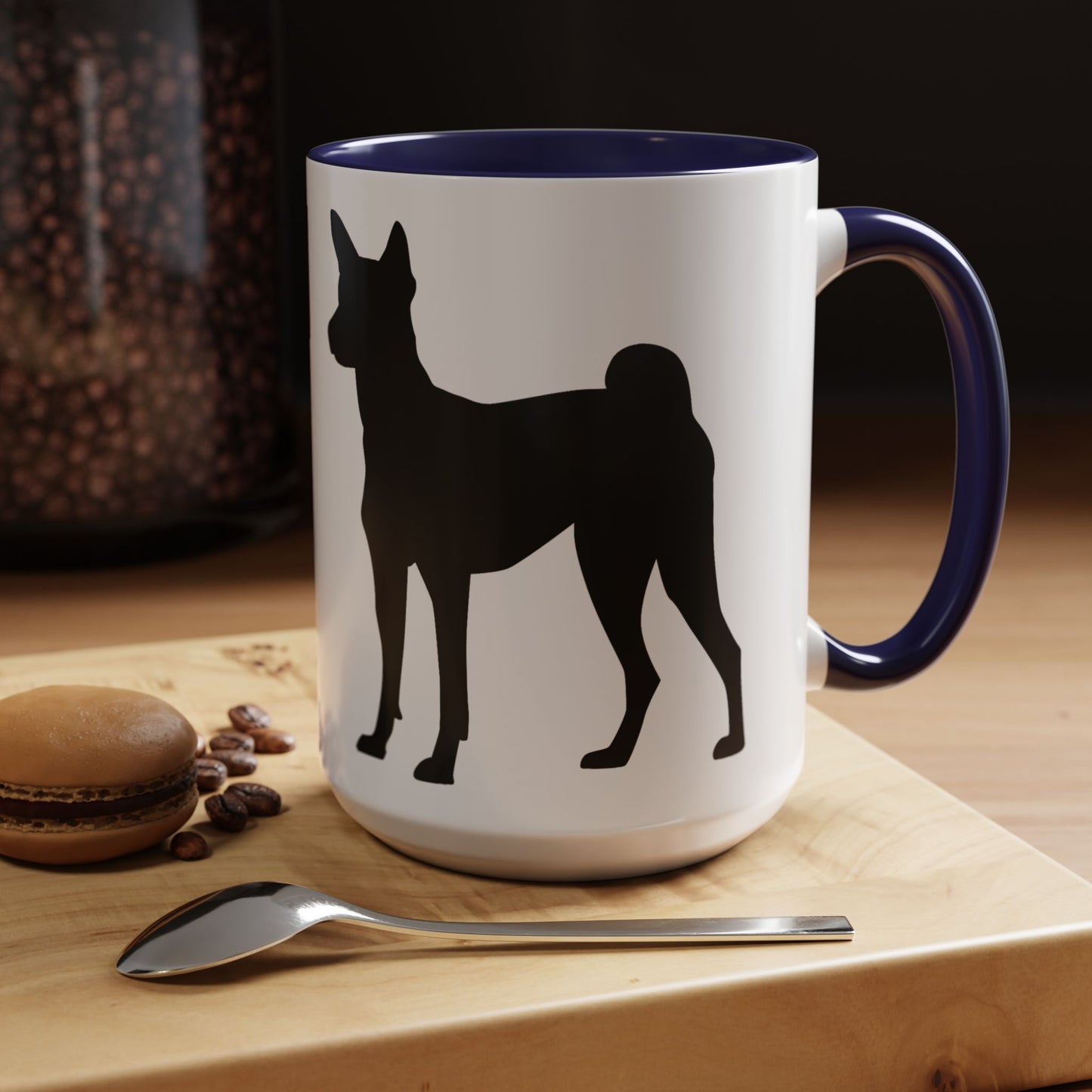 Basenji Silhouette 2-Tone Coffee Mug