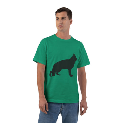 German Shepherd Silhouette Men's Short-Sleeve Crewneck Tee