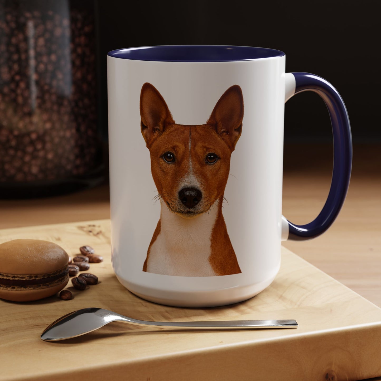 Basenji Head 2-Tone Coffee Mug