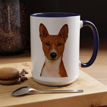 Basenji Head 2-Tone Coffee Mug