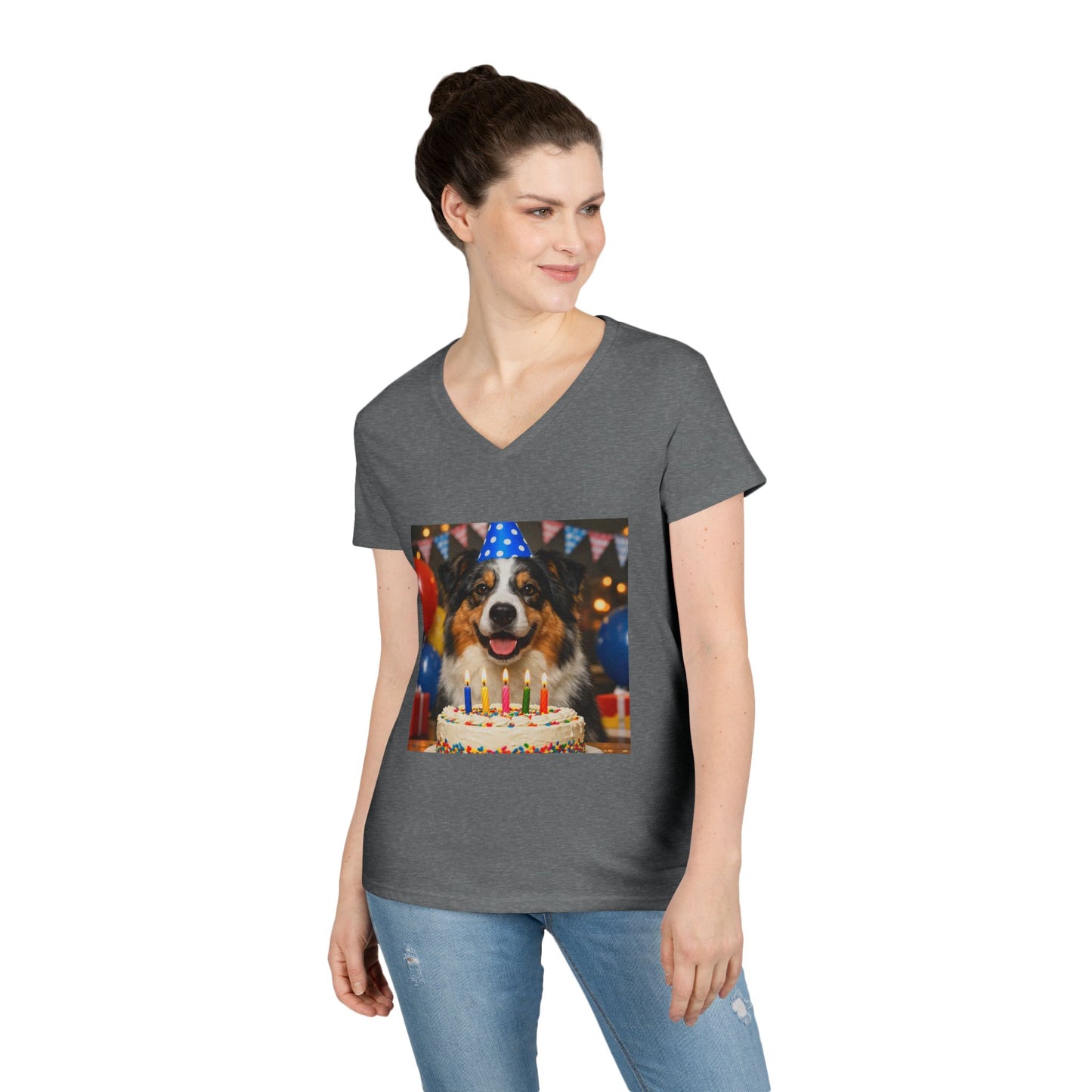 Birthday Buddy Aussie Women's V-Neck T-Shirt