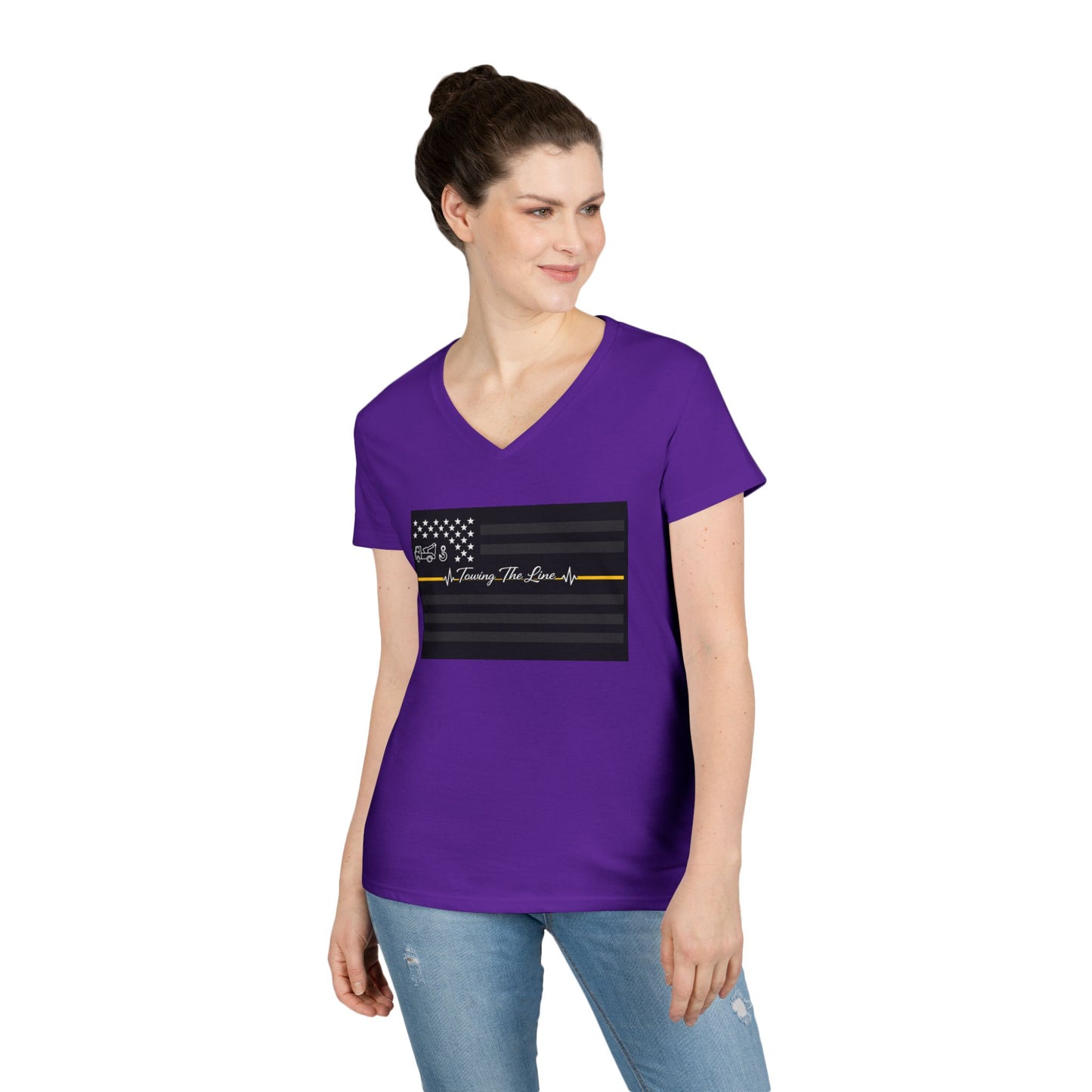 Thin Yellow Line Women's V-Neck T-Shirt
